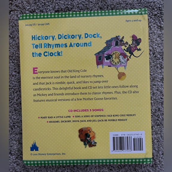 Disney Nursery Rhymes Book + CD - Picture 2 of 3
